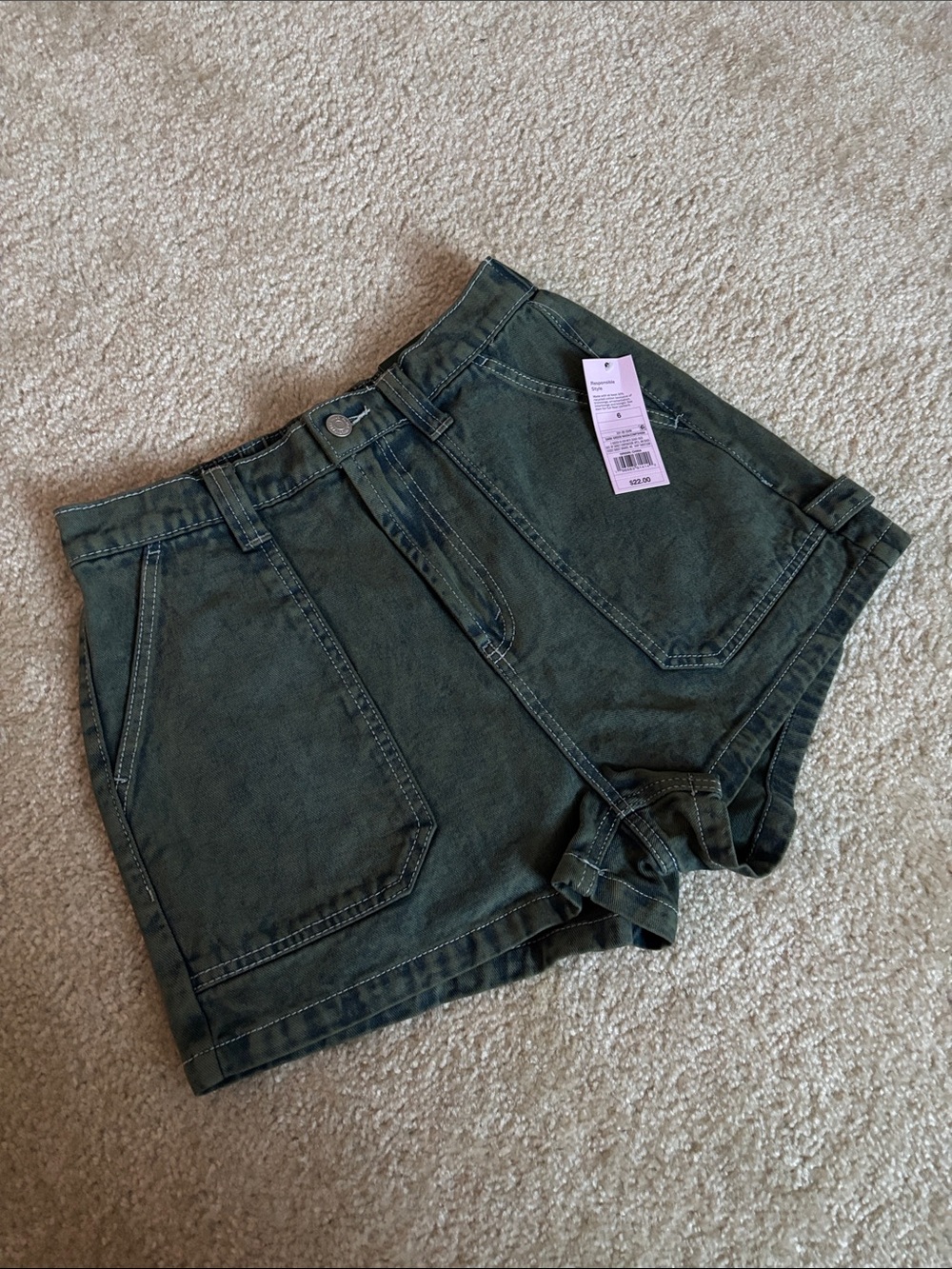 wild fable Olive Green High-Rise Jean Shorts